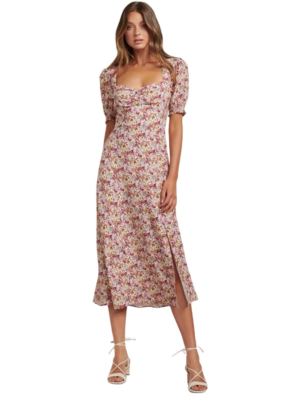 Ever New Nadine Midi Dress Size 2 NWT Prairie Ditsy Floral Coquette Garden Party